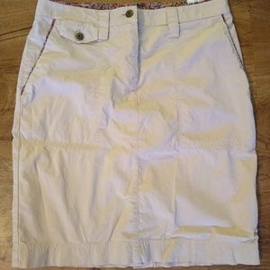 Brooks Brothers Khaki Pencil Skirt w/Floral Detail